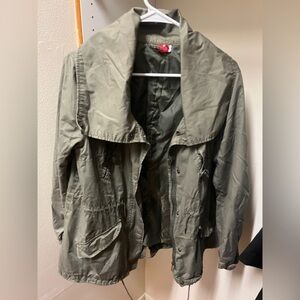 H&M DIVIDED Women's Utility Jacket Army Green Size 12with Many Pockets